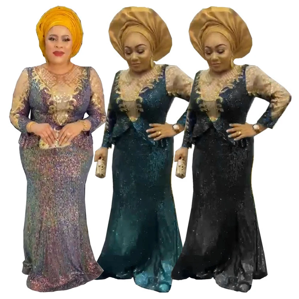 

MD Boubou Africain Femme Dubai Luxury Wedding Evening Dresses Womens Clothes New Arrival 2022 Elegant Bodycon Sexy Long Dress