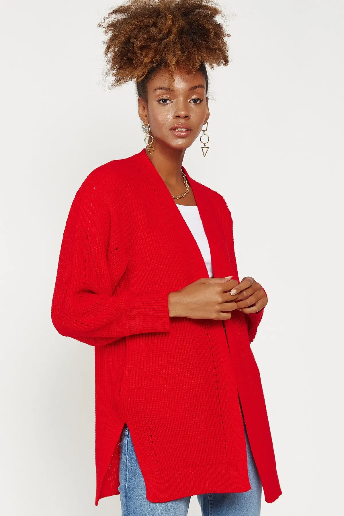 

Women's Cardigan Openwork Pocket Loose Casual Knitted Quality Fashion Cardigan Sweaters Loose Sweater Jumper