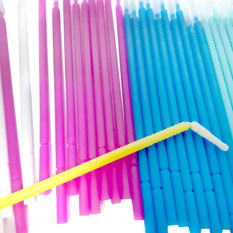 

100pcs/pack Bendable Micro Brushes Disposable Microbrush Applicators Eyelash Extensions Eyelash Glue Cleaning Brush for Eyelash