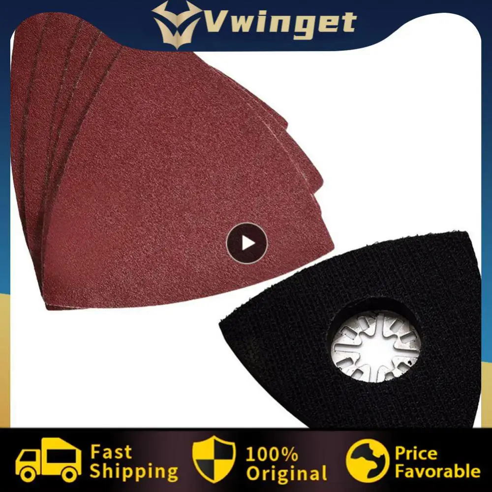 

1~30PCS Red Sand Durable Loop Sandpaper Hook Loop Back Delta Sander Hook Abrasion Resistant Triangular Sanding Disc 80mm Width