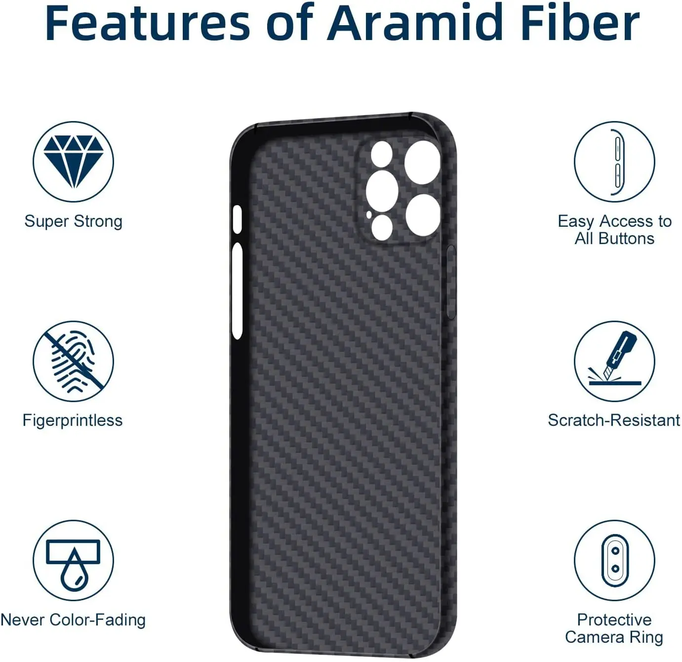 Super Slim Case for iPhone 13 Pro Real Aramid Carbon Fiber Protective Cover Skin for iPhone 13 Pro Max 12 Mini Soft Touch Shell