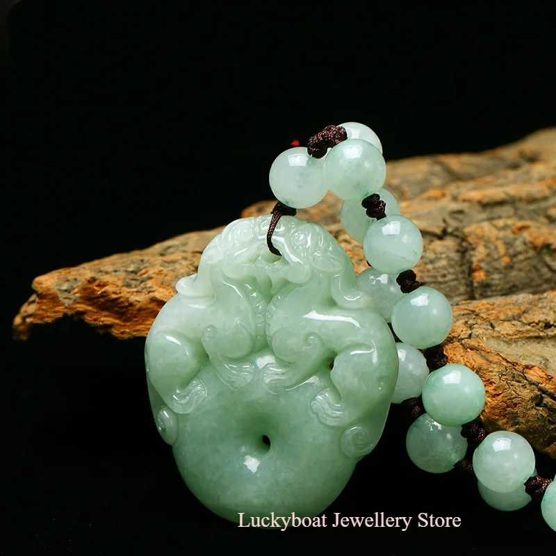 

Natural Myanmar jadeite brave troops safety button pendant simple pendant temperament jewellery fashion for women men lucky