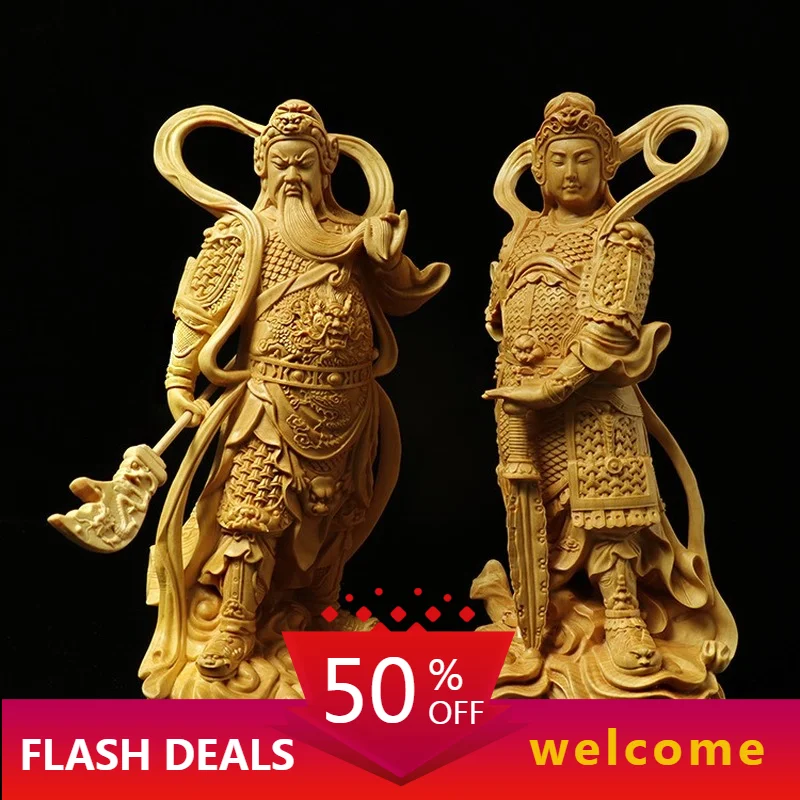 

Статуя Будды из боксвуда Skanda Vender Guan Gongjia Blue Bodhisattva, украшения от двери бога