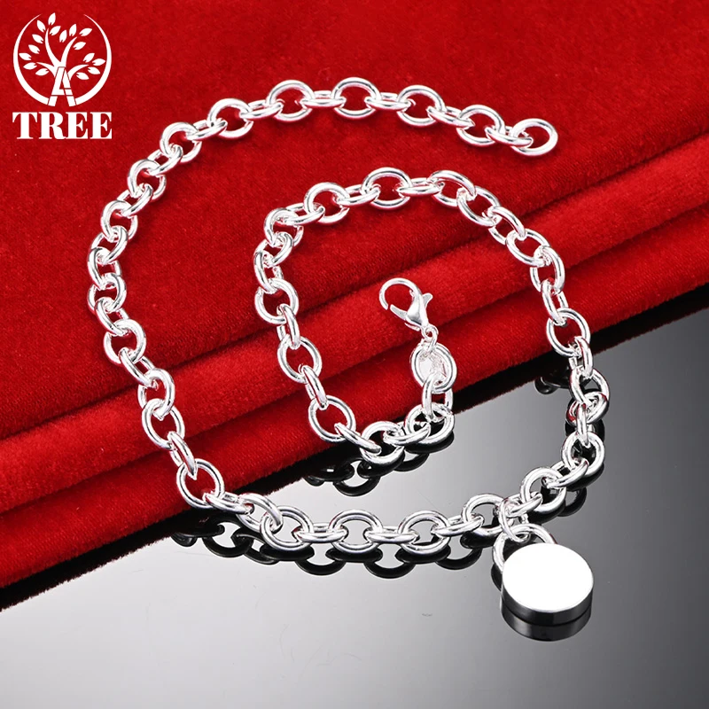 

ALITREE ожерелья из стерлингового серебра 925 пробы с подвеской замок для женщин модная женская цепочка модные ювелирные изделия из драгоценных камней на свадьбу День рождения Рождество