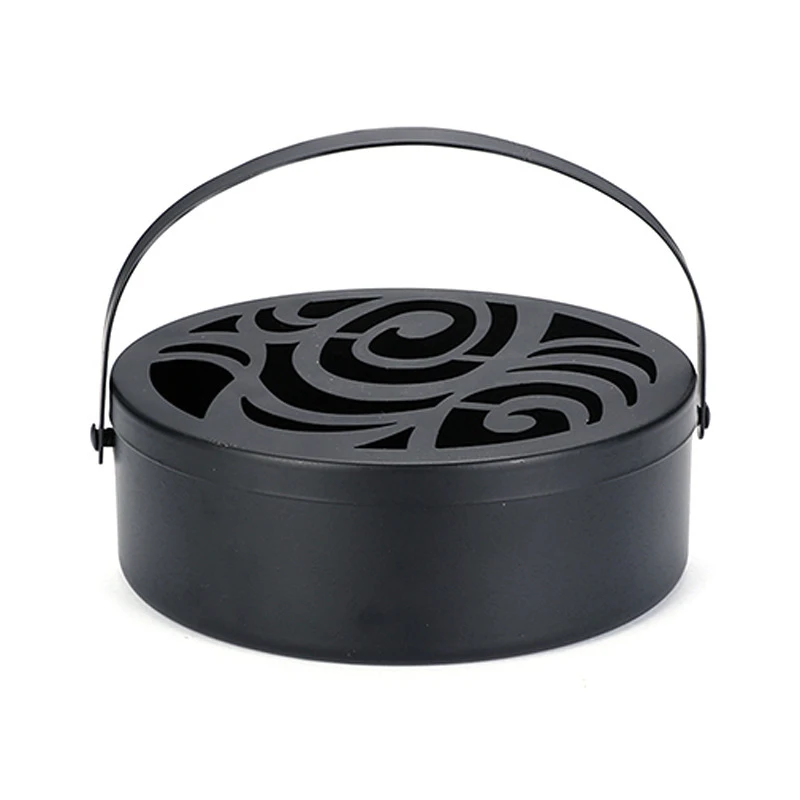

Wrought Iron Hollow Fire-resistant Mosquito-repellent Incense Box Can Be Hung With Handle And Lid Mosquito-incense Pest Control