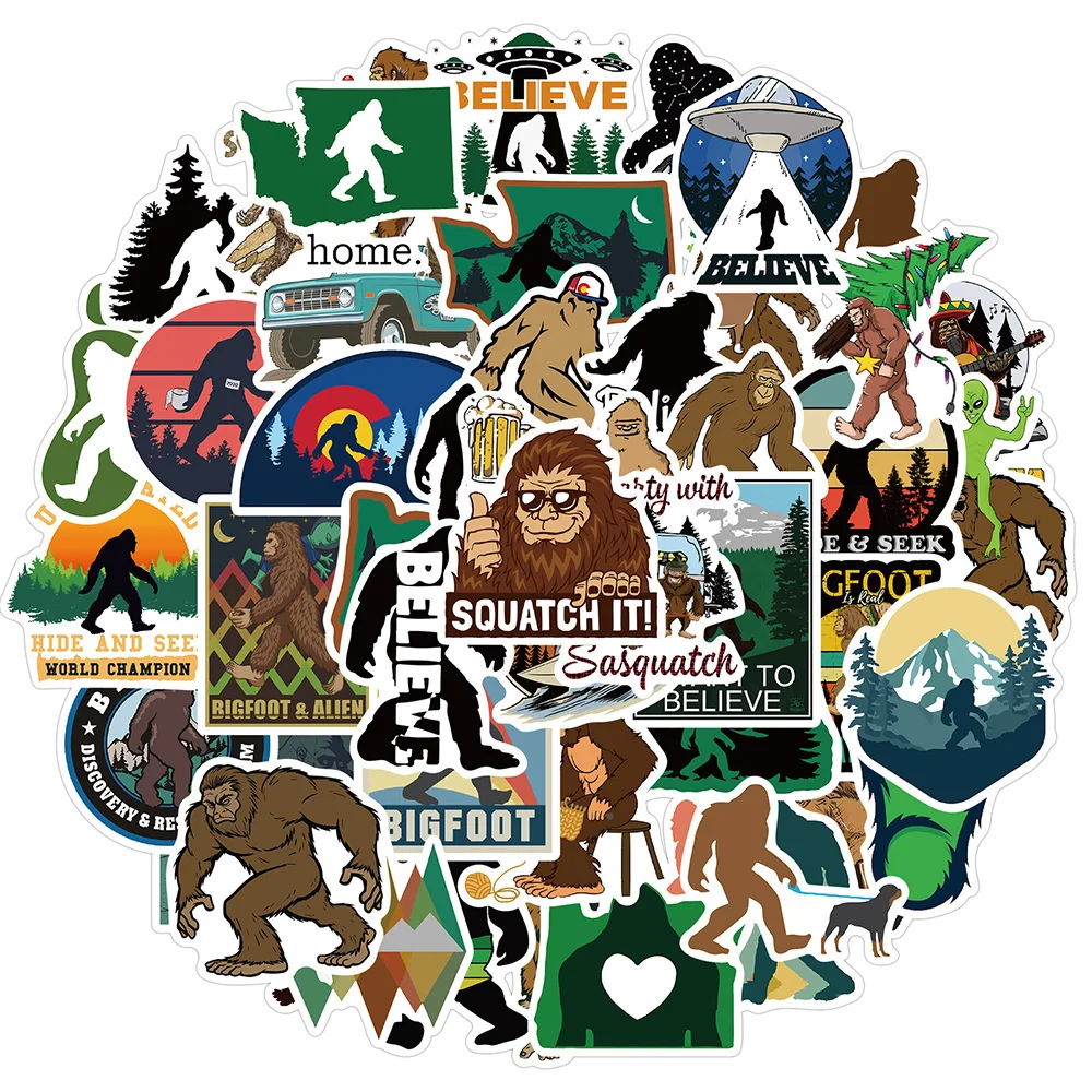 

10/30/50PCS Cool Outdoor Sasquatch Cartoon Stickers Decals Decoration Suitcase Scrapbooking Phone Laptop Stationery Kids Sticker