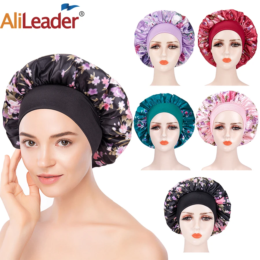 

Атласная шапка Leeons с индивидуальным логотипом, шапка для ночного сна, двусторонняя атласная шапка, шапка для ночного сна, шелковая атласная ...