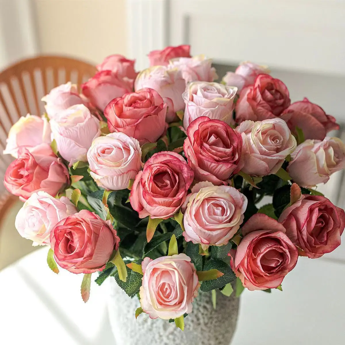 

5 шт. шелковые розы, длинные ветки, искусственные цветы для свадьбы, домашнее украшение стола, искусственный цветок, подарок на Рождество, День святого Валентина