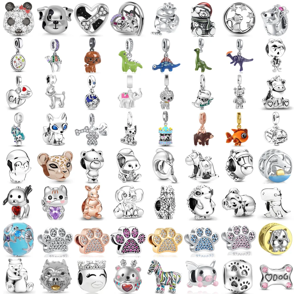 Подвеска Из Стерлингового Серебра 925 Пробы Дельфин Собака Лапа Лошадь Бисера