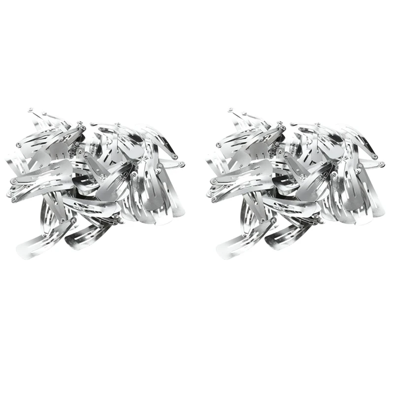 

Набор зажимов для волос 100 серебристого цвета 40 мм крафтовый бант