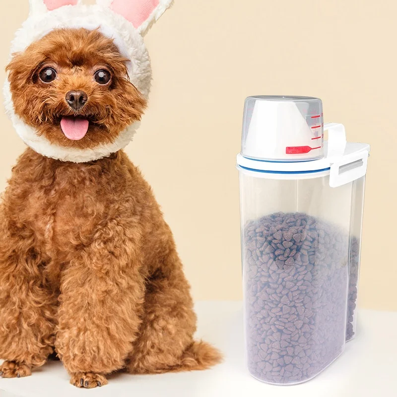 

Pet Food Storage Containers Cat Dry Food Bucket Storage Tank Box Dog Sealed Rice Barrel Rice Bucket Sealed Jars Pets Accessories