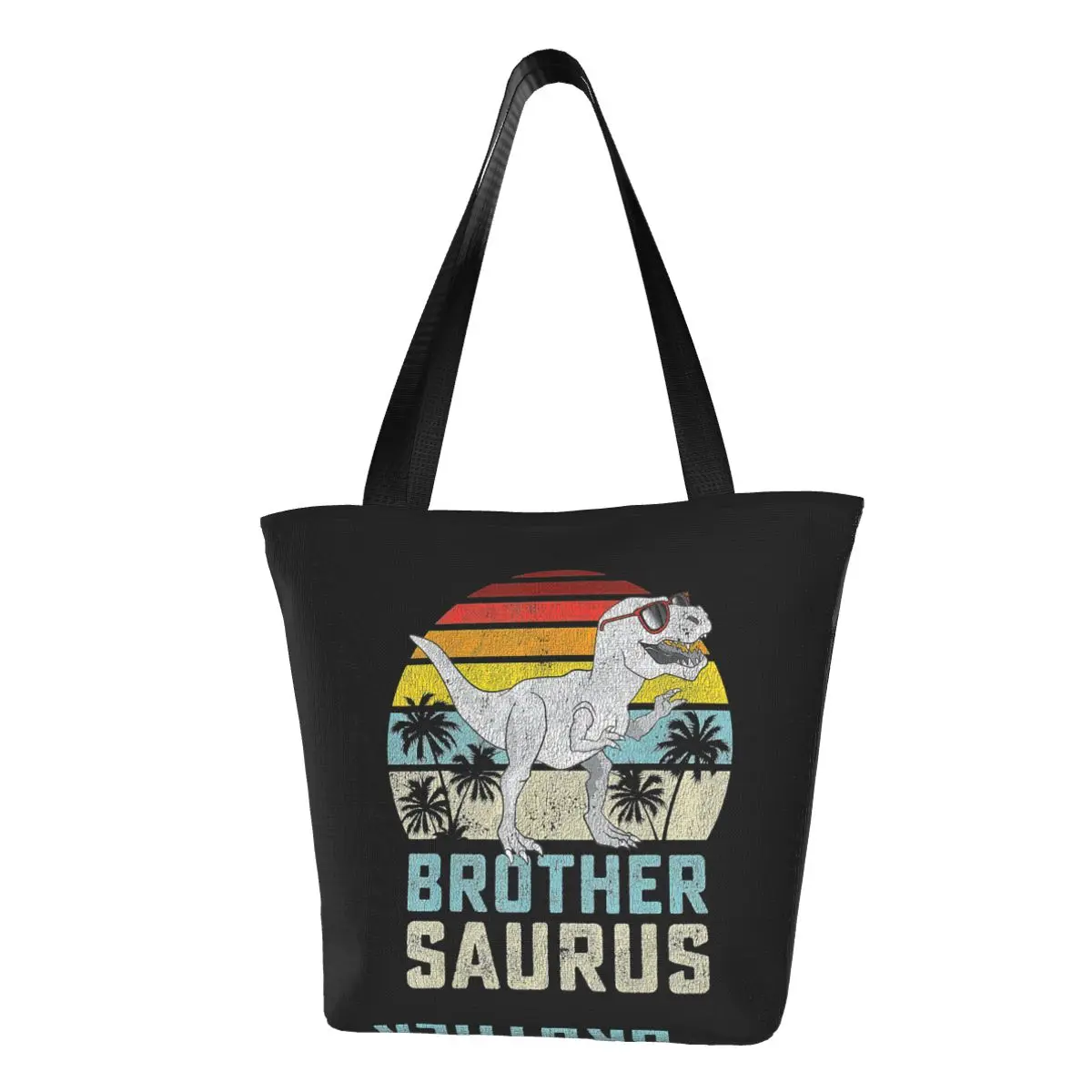 Портативная сумка для покупок с изображением семьи Brother Saurus T Rex Dinosaur
