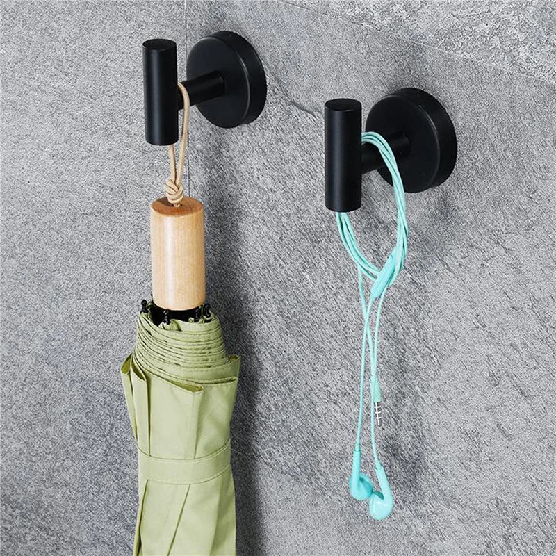 

1Pcs Stainless Steel Black Silver Bathroom Hardware Set Towel Rack Toilet Paper Holder Towel Bar Hook Bathroom Accessories