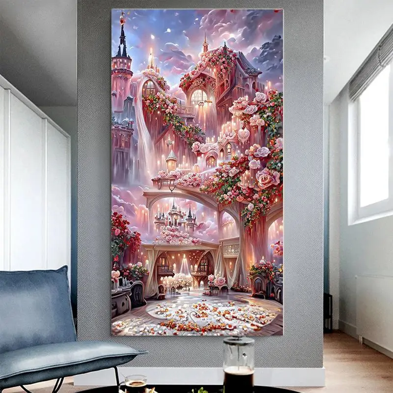

SDOYUNO 60x120cm Painting By Numbers For Adults Kits Fantasy Flower Landscape Acrylic Paint Oil Canvas Drawing Home Decor