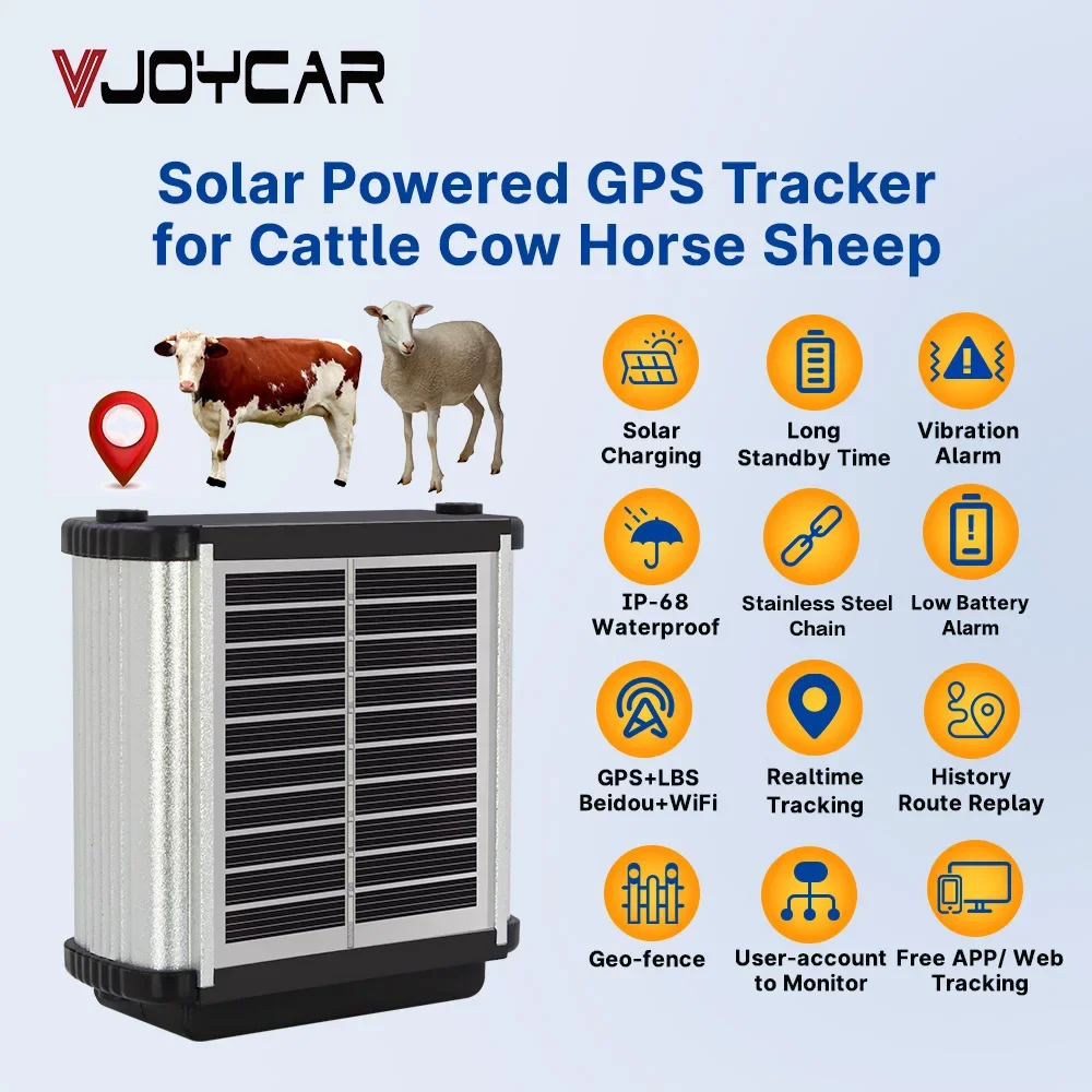 4G Животные Gps-ошейник B38 5500 мАч Ошейник на солнечной энергии VJOY Cow Gps-трекер
