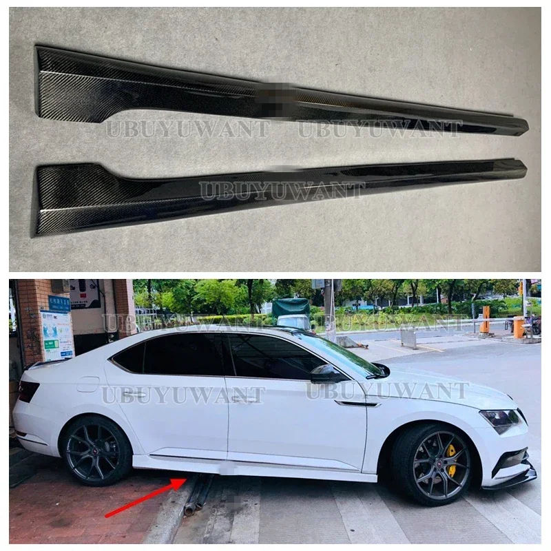 Для Skoda Superb 2015 2016 2017 2018 2019 4 шт. боковые юбки удлинители обвесы удлинитель рокерная