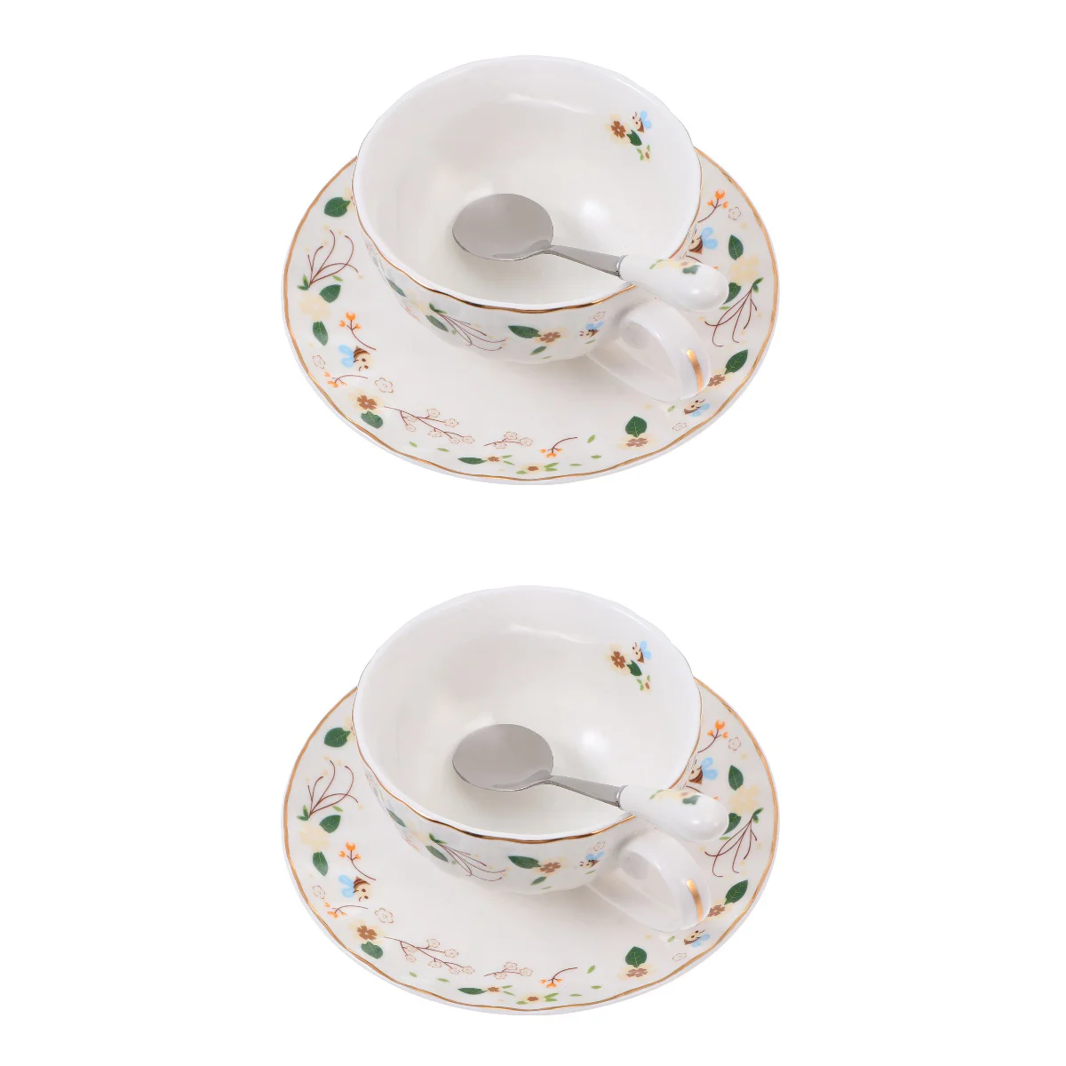

2 Sets Ceramic Coffee Cup Set Durable Ceramic Mug Decorative Tea Cup Set