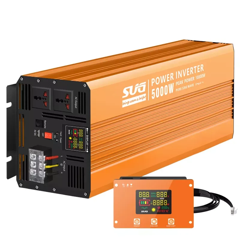 

5000W 24VDC to 110 220 230VAC Pure Sine Wave Power Inverter Solar Inverter off Grid System Home with US UK EU Socket