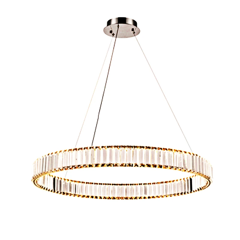 

Nordic Post Modern Luxurious Annular Crystal Pendant Lights Living Room Decor Bedroom Lamps Restaurant Hotel Cafe Lightings LED
