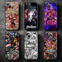 marvel avengers comics for iphone 13 12 11 pro max mini 5 5s 6 6s 7 8 plus x xr xs max phone case carcasa liquid silicon soft