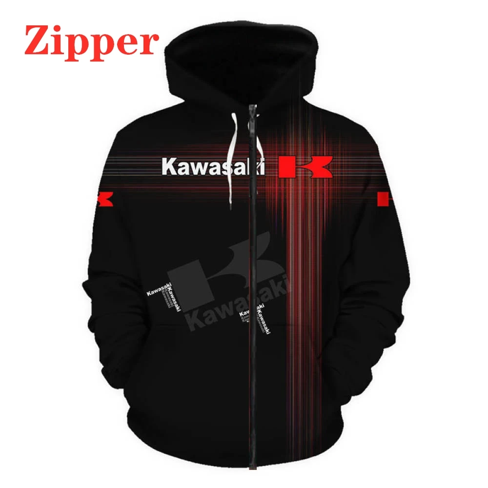 

2022 nova camisola do hoodie dos homens kawasaki logotipo da moto 3d impressão digital casual harajuku alta qualidade jaq