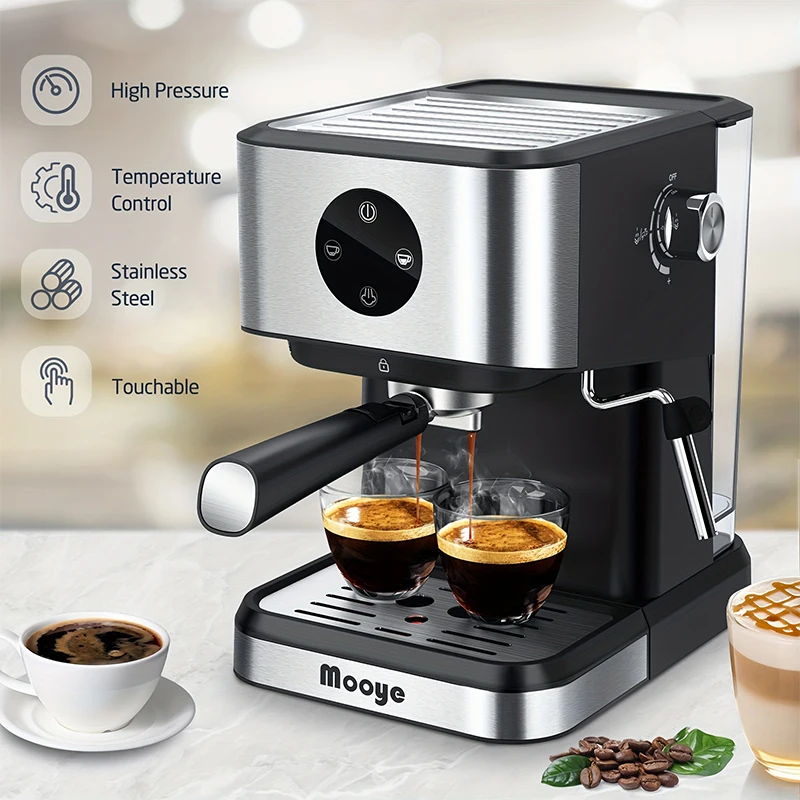 

20 Bar Expresso Coffee Machine With Milk Frothing 1.5L Removable Water Tank Home Semi-Automatic Coffee Machine With Steam Wand