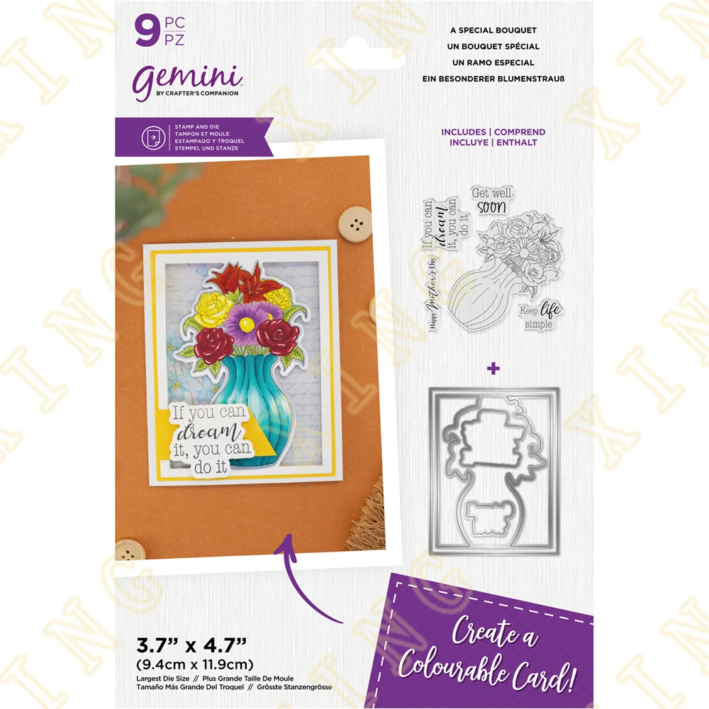 

Metal Cutting Dies and Clear Stamps for Diy Scrapbook Paper Craft Handmade Card Album Punch Art Cutter New A Special Bouquet