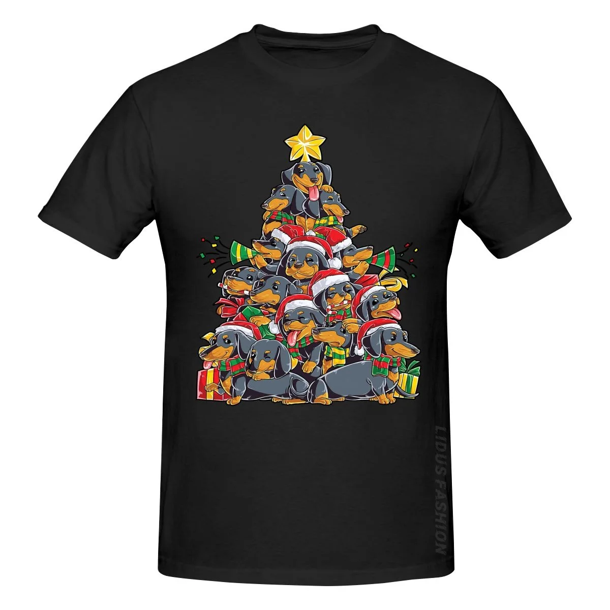 

Dachshund Christmas Xmas Tree Dog Gift T Shirt Clothing Graphics Tshirt Short Sleeve Sweatshirt undershirt Unisex T-shirt Tee
