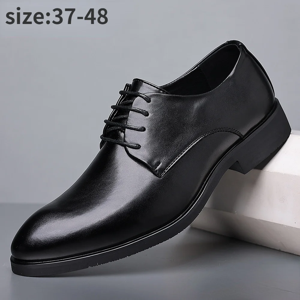 

Shoes for Men Heightening Soft Bottom Trend All-match Leather Shoes Men's Business Formal Dress Youth British Casual Men's Shoes