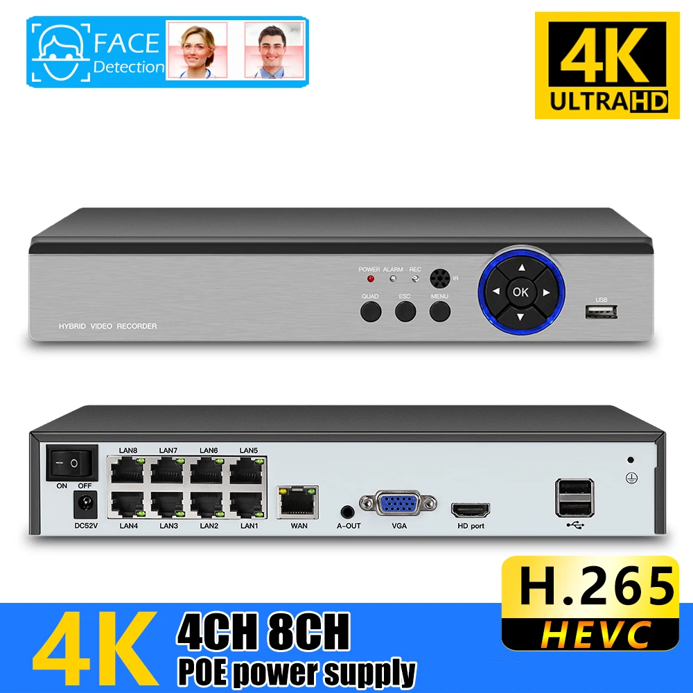 Система видеонаблюдения 4K NVR Poe сетевой видеорегистратор с функцией