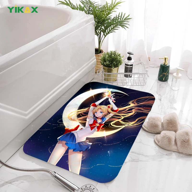 

Diatom Mud Super Absorbent Bath Mat Anime Sailor Moon Cute Carpet Easy To Clean Quick Drying Anti-Slip Floor Foot Pad Home Decor
