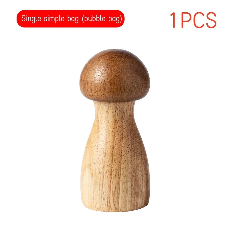 

Деревянная мельница для соли и перца в виде грибов, набор с основанием для кухонной мельницы для специй, деревянный шейкер для соли