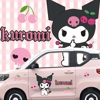 2pcsset kawaii sanrioed anime stickers cartoon kuromi my melody car decorative stickers modified graffiti gift toys for girls