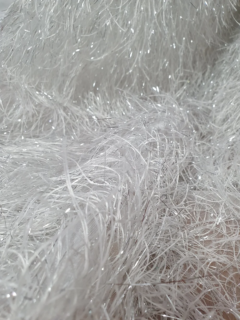 

Artificial Feather Haute Lace Fabric For Designer Prom Ball Gown Dress Wedding Costumes Performance Clothing Diy