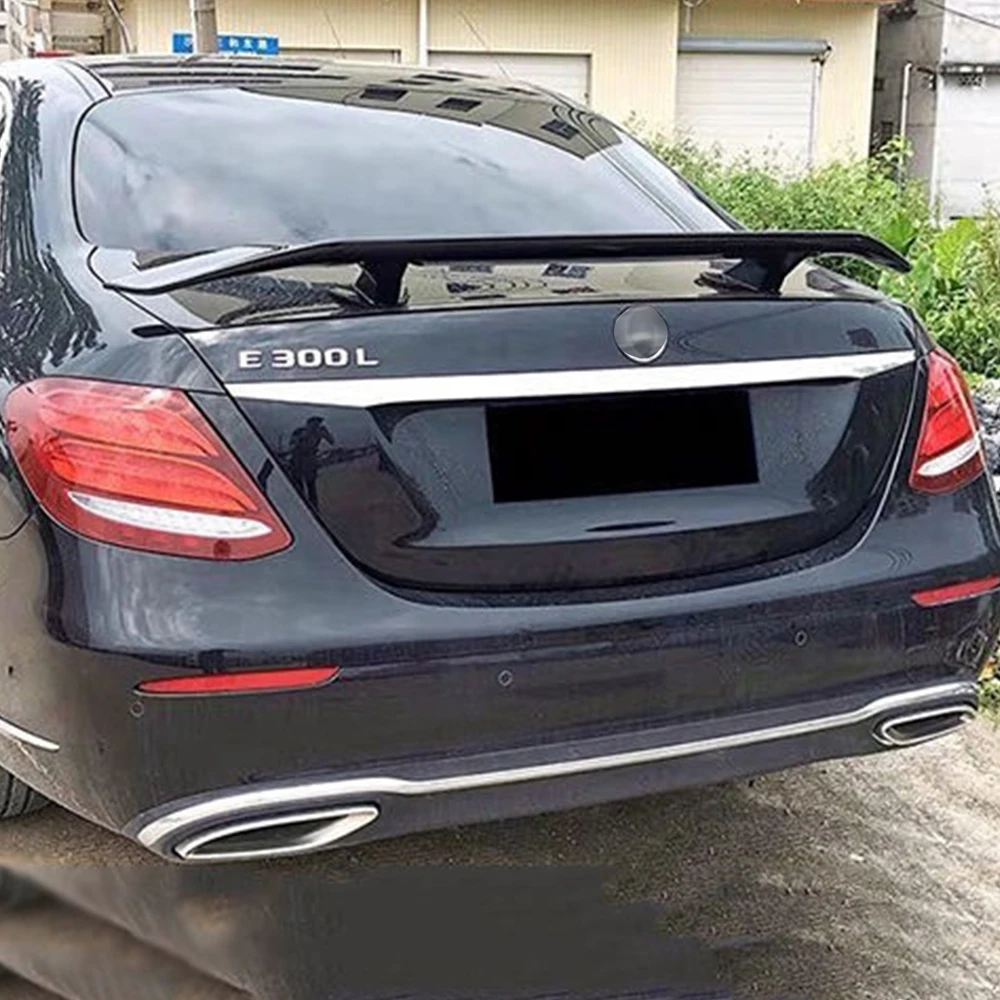

Задняя Крышка багажника, спойлер багажника, хвост крыльев для Mercedes Benz E класса E200 E260 E300 седан, аксессуары для тюнинга автомобиля, черный, углеродный, АБС