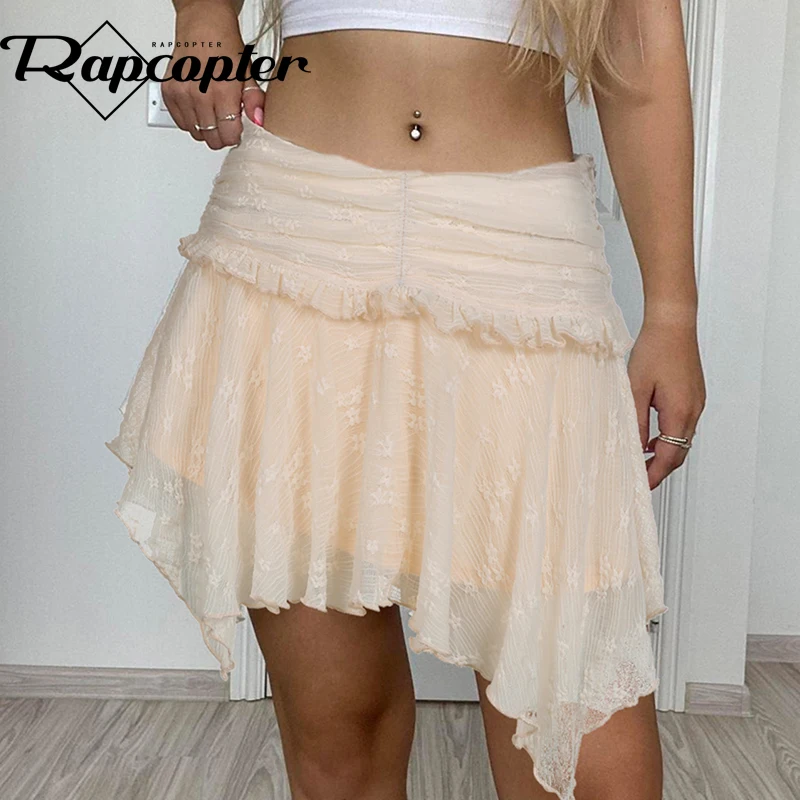 

Женская плиссированная юбка Rapcopter y2k с оборками, элегантная Милая Корейская эстетичная мини-юбка, модная одежда в стиле Харадзюку
