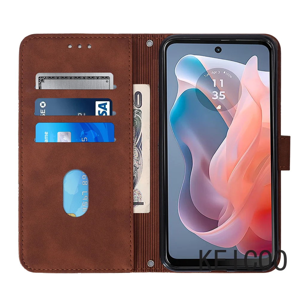 Чехол в стиле ретро для Motorola Moto G Play Stylus G04 G24 G34 5G 2024 деловой трехмерный кожаный