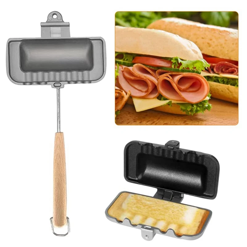 

Hot Dog Toaster, Double-Sided Sandwich Baking Pan, Cheese Maker Sandwich Maker Flip Pan, Camping Frying Pan