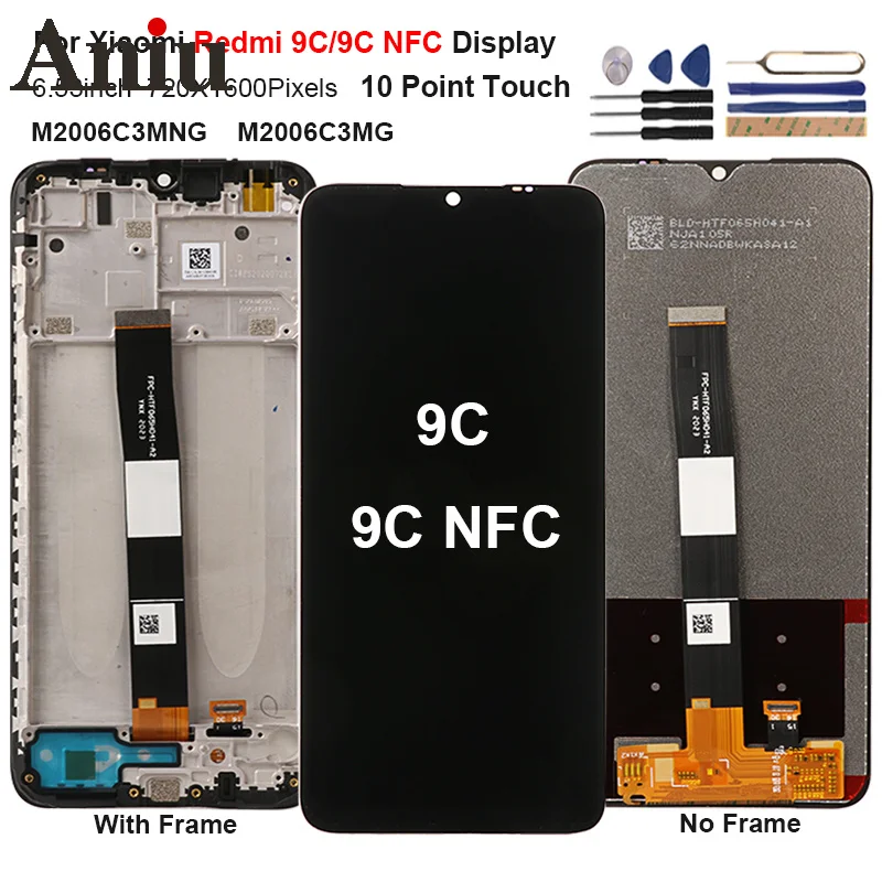 

ЖК-дисплей 6,53 дюйма для Xiaomi Redmi 9C, сенсорный экран с дигитайзером в сборе, замена для Redmi 9C, NFC, ЖК-экран 9 C, дисплей
