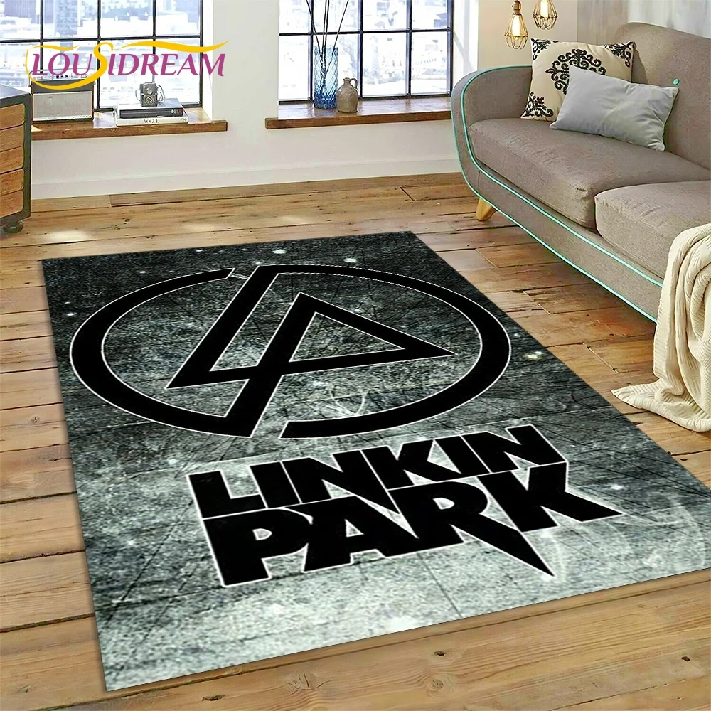 Фото Ковер HD Retro Rock Band 3D L-Linkin Park для гостиной, спальни, домашнего декора, напольный коврик, нескользящий декоративный коврик для дивана, придверный коврик №3