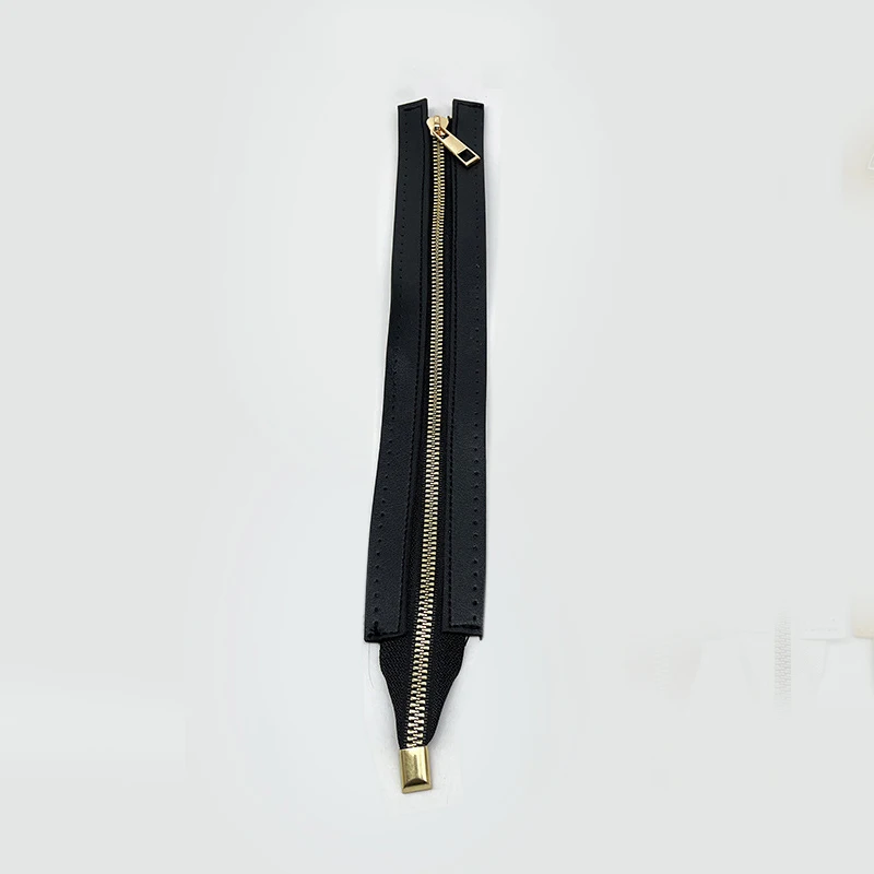 30cm Replaceable DIY Sewing Leather Zipper Useful For Crochet Bag Hardware Soild Zipper Sewing Accessory Handbag Leather Zipper