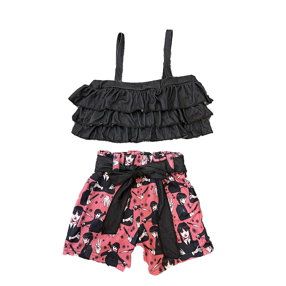 

Girls Outfit Sets Summer Kids Casual Clothing For Girls Fragmented Suspender Skirt Shorts Children's Baby Girl Clothing