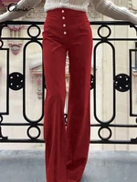 celmia elegant wide leg pants 2022 fashion women high waist buttons long trousers casual streetwear solid party pantalon femme