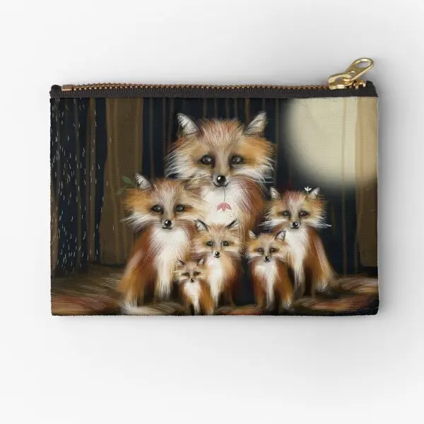 

Семейные карманы на молнии Fox, упаковка косметических трусиков, небольших монет, носков, кошельков, карманов, чистых ключей для мужчин и женщин, нижнее белье для хранения