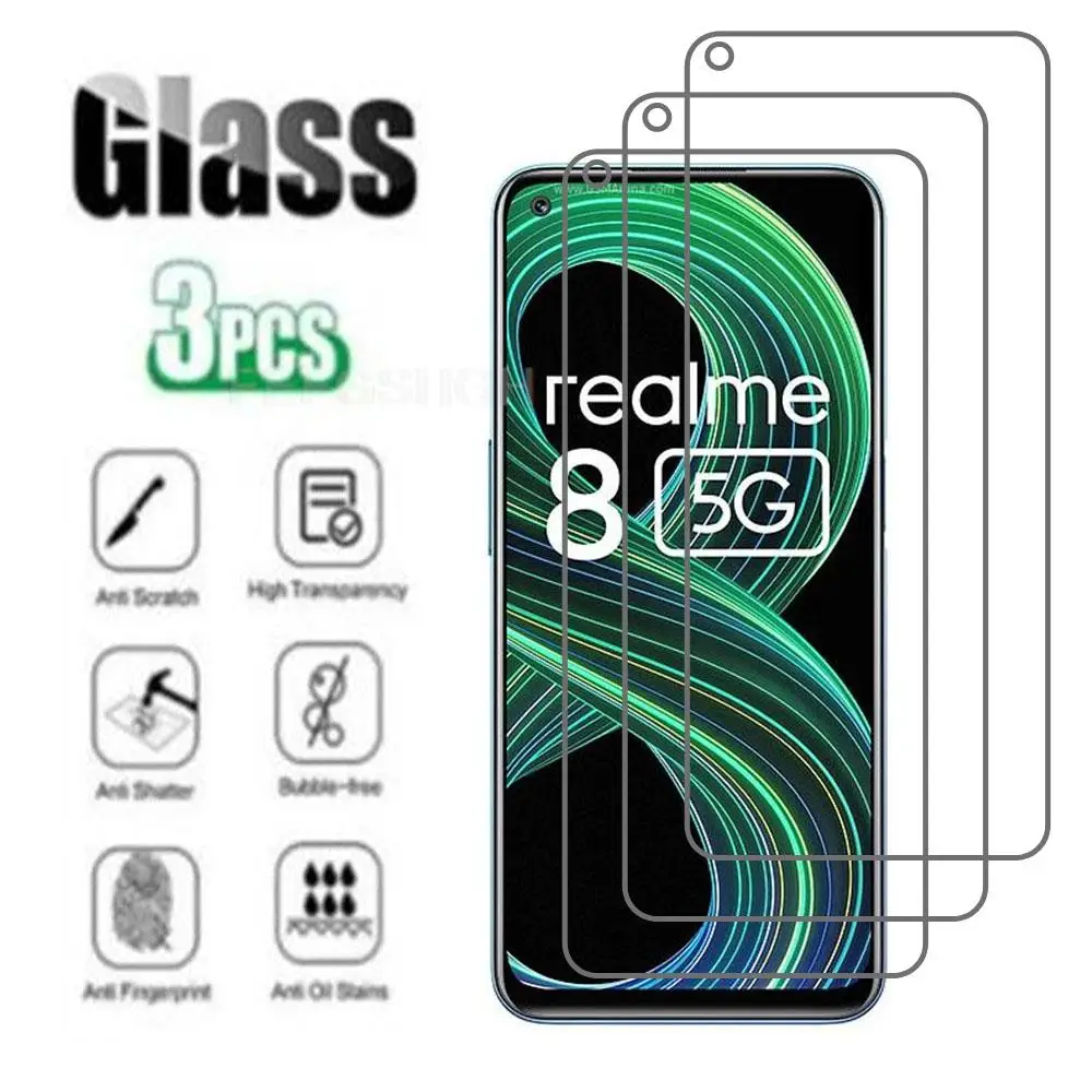 

Оригинальное защитное закаленное стекло для Realme Narzo 30 5G 6,5 дюймов Realme 8 V13 Q3i 8s 9 дюймов, Защитная пленка для экрана телефона, 3 шт.