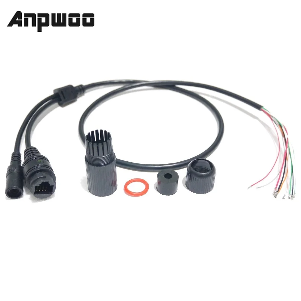 

Anpwoo CCTV POE IP network Camera PCB Module video power cable 65cm long, RJ45 female connectors with Terminlas,waterproof cable