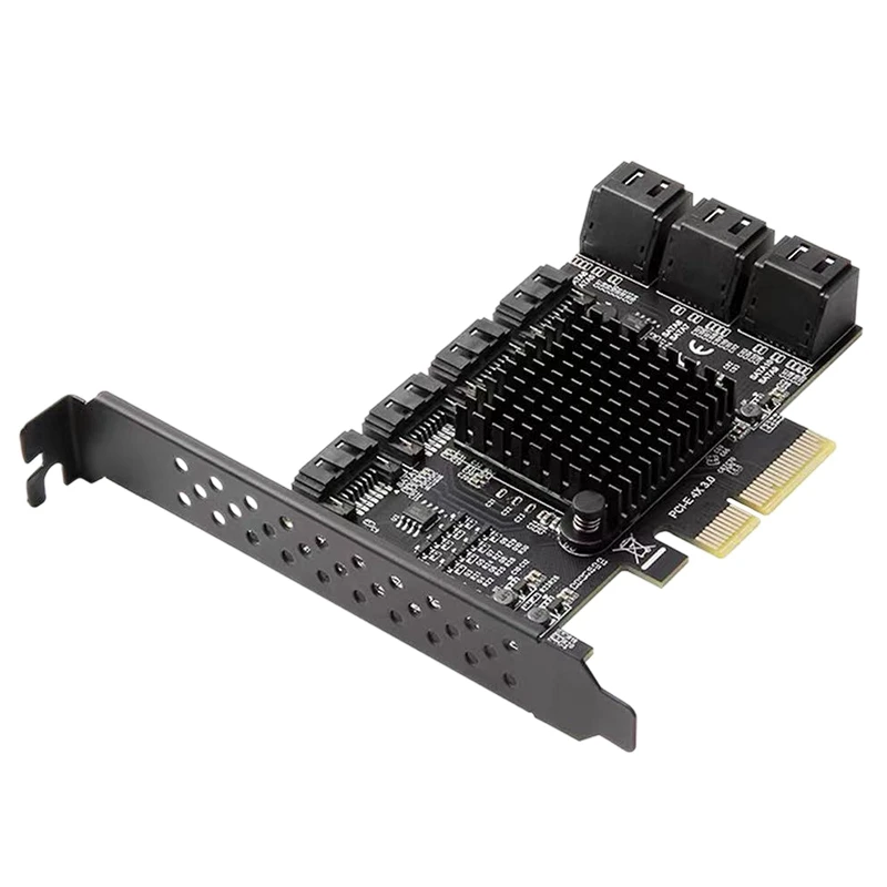 

PCI-E 4X To 10-Port SATA 3.0 Expansion Card Computer Desktop Solid State Mechanical Hard Drive Card Supports 32TB