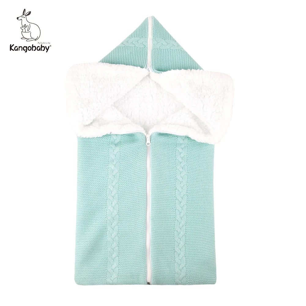 

Kangobaby #My Soft Life# Autumn Winter Thick Warm Multifunctional Baby Sleeping Bag Stroller Sleepware Woolen Knitted Blanket