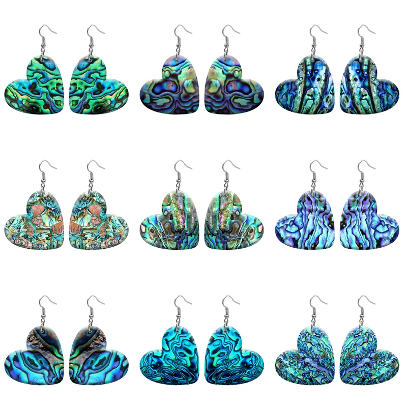 

Abstract Blue Art Pattern DIY Heart Resin Hook Earrings For Women Jewelry Y2K Piercing Ear Drop Dangle Accessories Gift For Girl