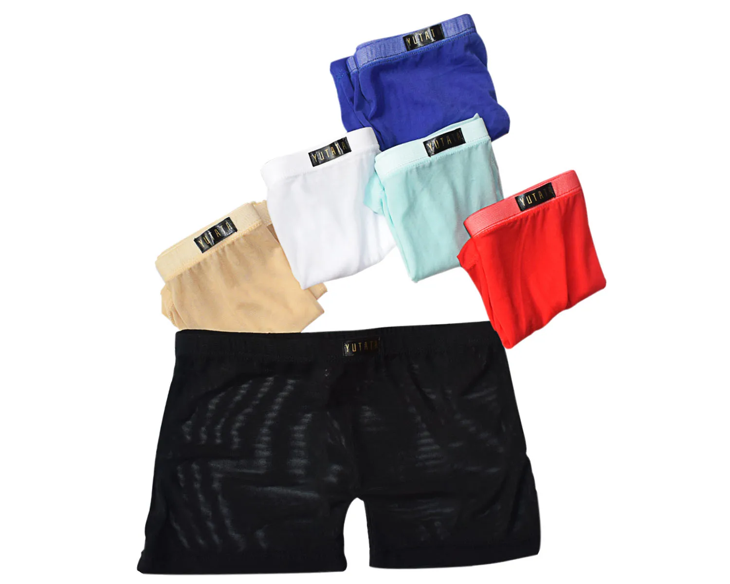 Tyhengta Men's Trunks Underwear Silk Boxer Briefs Short Leg Soft Ice Silk Briefs